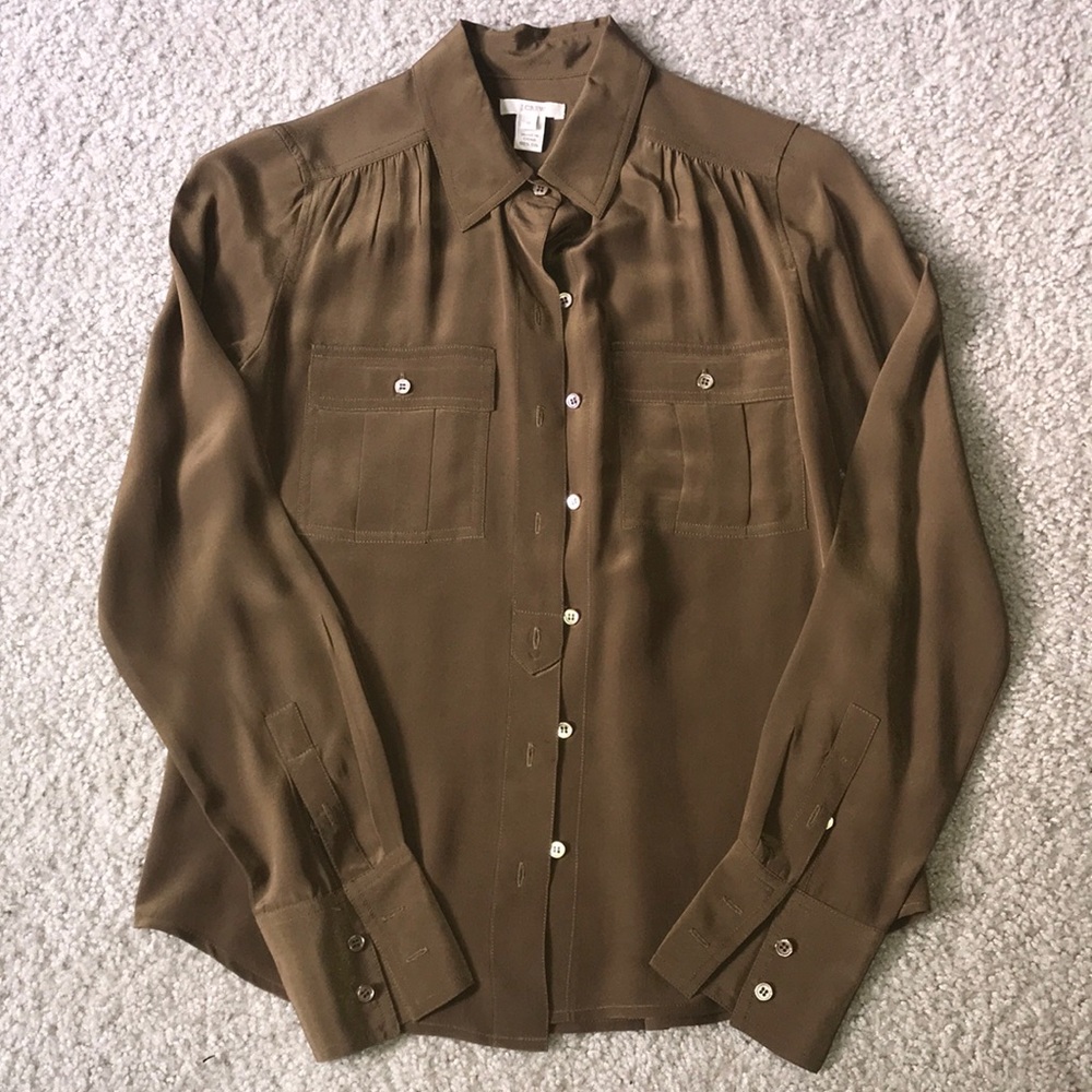 J Crew 100% silk shirt